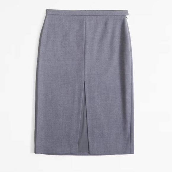 NWT Abercrombie & Fitch Front Slit Charcoal Pencil Skirt - Picture 1 of 6